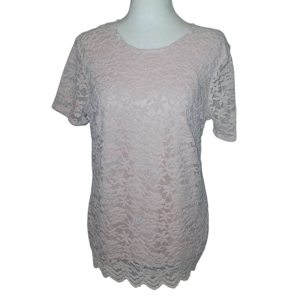 Teddi Rose Layered Top Pink Sz M